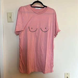 Pink boob t shirt